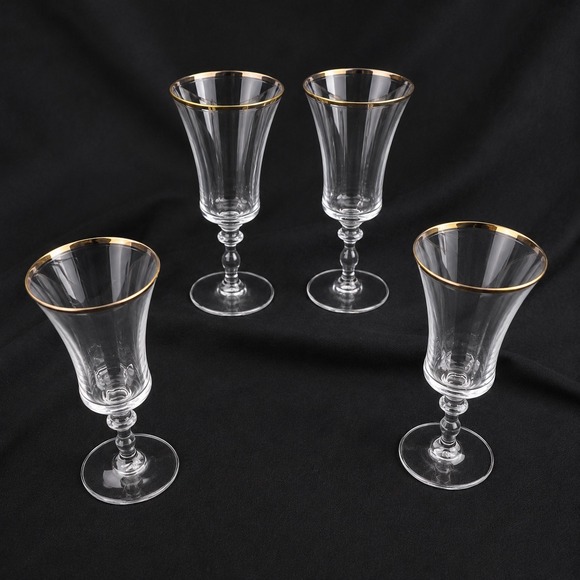 Mikasa Other - Mikasa Jamestown Gold Trim Iced Tea Beverage Glasses Set of 4 Crystal 8.375"
